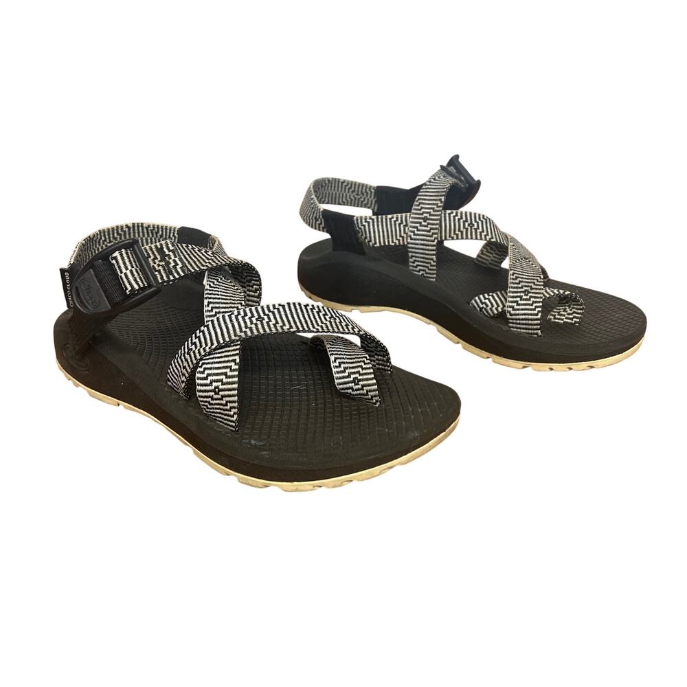 Chaco Sport Cloud Sandals Z2 Black & White Slingback Hiking Womens Size 6